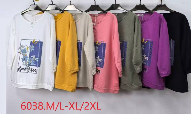 Bluzki damskie Roz M/L-XL-2XL, Mix Kolor Paczka 12 szt